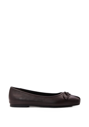 Notabene Serena bow-detail square-toe ballet flats - Brown