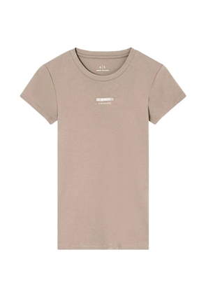 Armani Exchange logo-patch T-shirt - Brown