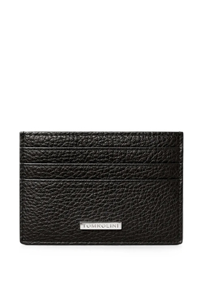 Tombolini logo-plaque pebbled leather cardholder - Black