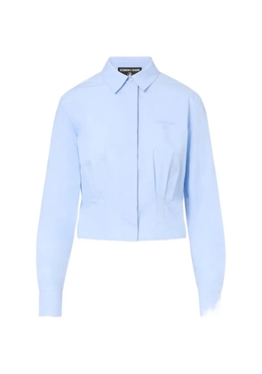 Iceberg pleated cropped shirt - Blue