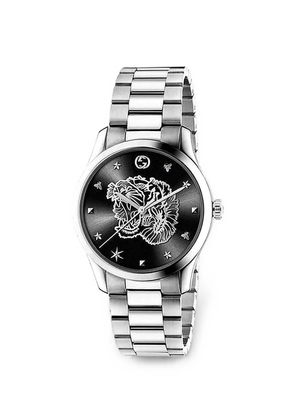 Gucci G-Timeless tiger-motif 38 mm watch - Black