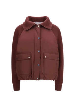 Brunello Cucinelli padded knitted-sleeve jacket - Red