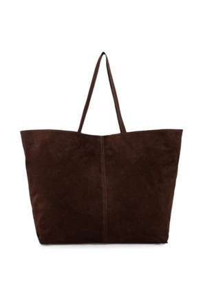 VICOLO large suede tonal-stitching tote bag - Brown