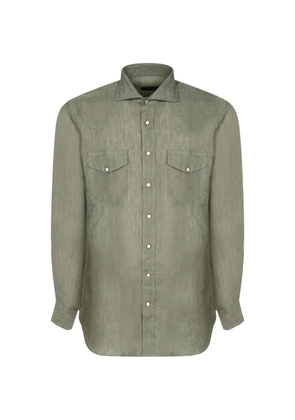 Dell'oglio western-yoke press-stud shirt - Green