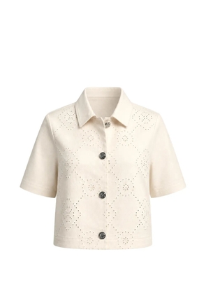 DKNY eyelet-detail short-sleeve shirt - Neutrals