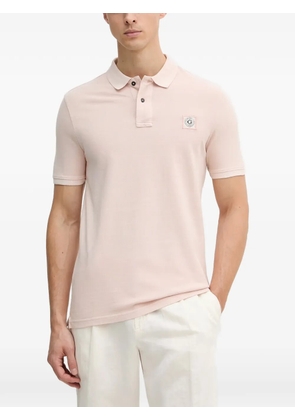 GUESS USA logo-patch short-sleeve polo shirt - Pink