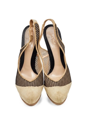 Fendi Pre-Owned mesh slingback sandals - Neutrals