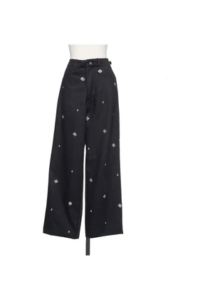 Muller Of Yoshiokubo Metal Beans embellished straight-leg trousers - Black