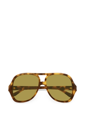 Chloé Eyewear tortoiseshell-effect pilot-frame sunglasses - Brown