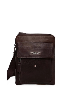 Aeronautica Militare logo-plaque leather belt bag - Brown
