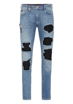Philipp Plein ripped skinny-fit jeans - Blue