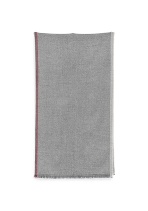 Brunello Cucinelli herringbone-weave frayed scarf - Grey