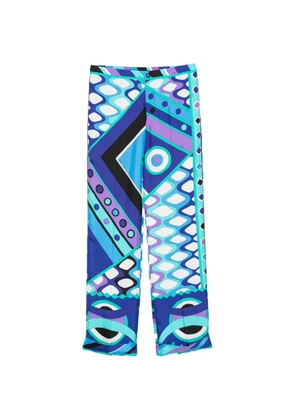 PUCCI geometric-print silk trousers - Blue