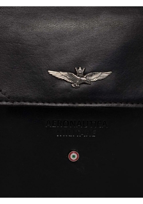 Aeronautica Militare logo-plaque leather belt bag - Black