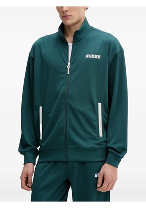 GUESS USA logo-print zip-up sweatshirt - Green