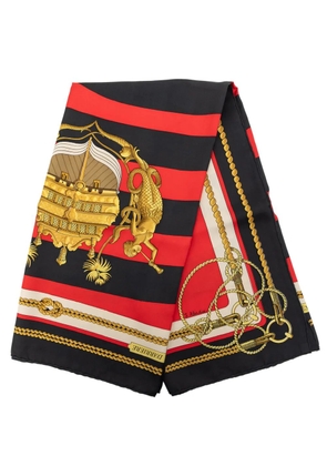 Hermès Pre-Owned 1960-1980 Chateaux D Arriere Silk Scarf 90 scarves - Black