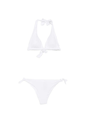Fisico side-tie triangle bikini - White