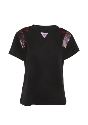 Emporio Armani Pre-Owned sequin-embellished jersey T-shirt - Black