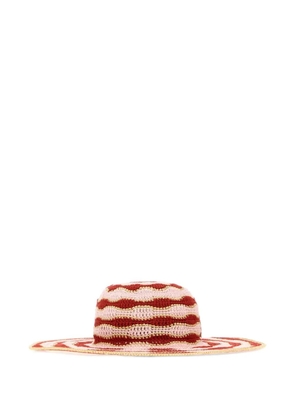 FENDI striped crochet hat - Pink
