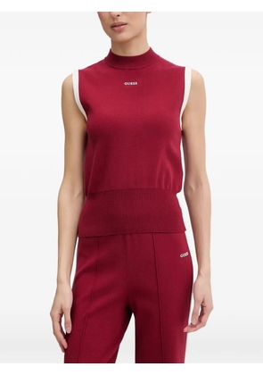GUESS USA logo-print high-neck vest - Red