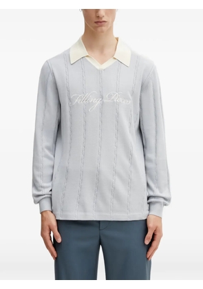 Filling Pieces cable-knit embroidered sweateshirt - Blue