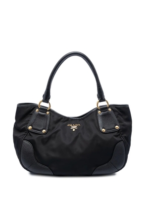 Prada Pre-Owned 2013-2026 Vitello Daino Trimmed Tessuto handbag - Black