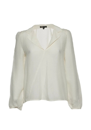 Maje V-neck textured blouse - White