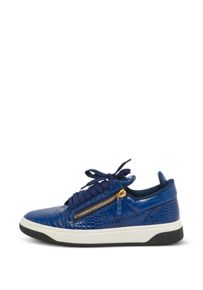 Giuseppe Zanotti Vintage croc-embossed side-zip sneakers - Blue