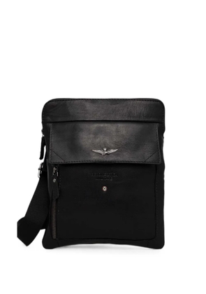 Aeronautica Militare logo-plaque leather belt bag - Black