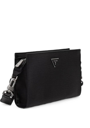 GUESS USA Milano logo-plaque textured bag - Black