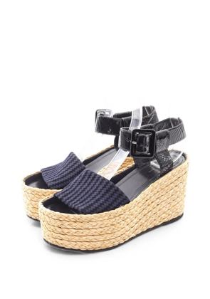 Celine Pre-Owned 2010s wedge-heel espadrilles - Black