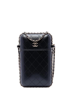CHANEL Pre-Owned 2016-2017 CC Quilted Lambskin Chain Around Phone Holder crossbody bag - Black