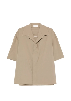 YES LONDON short-sleeve notched-collar shirt - Neutrals