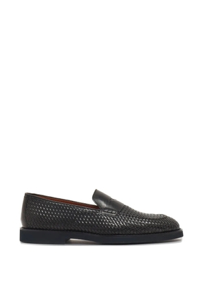 Doucal's woven-texture loafers - Black
