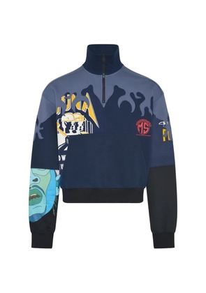 Marine Serre patchwork jersey sweater - Blue