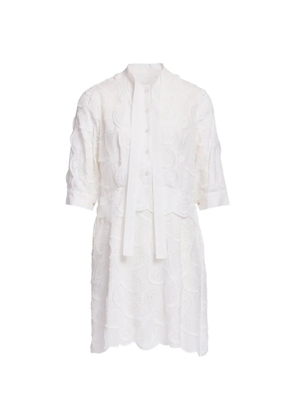 Elie Saab broderie-anglaise mini dress - White