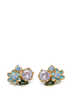 GUESS USA Floris crystal-embellished floral earrings - Gold