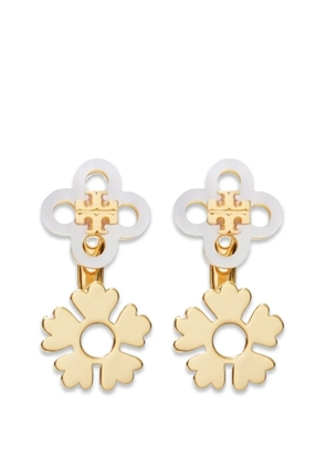 Tory Burch Double-T flower earrings - Gold