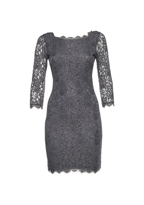 Diane Von Furstenberg Vintage lace zip-up mini dress - Grey