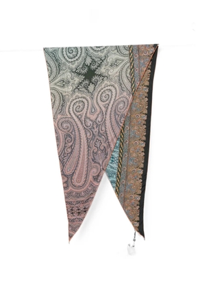 Pierre-Louis Mascia paisley-print triangular scarf - Grey
