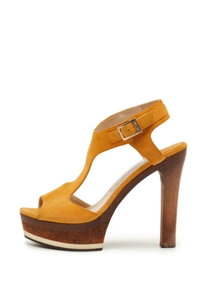 Jimmy Choo Pre-Owned T-strap platform sandals - Yellow