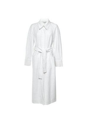 Max Mara belted denim coat - White