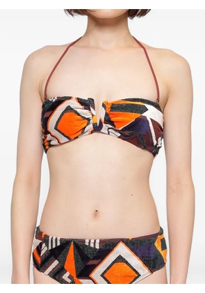 Muller Of Yoshiokubo geometric-print bikini top - Orange