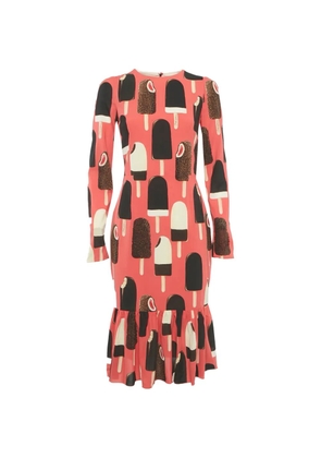 Dolce & Gabbana Pre-Owned popsicle-print ruffled midi dress - Pink