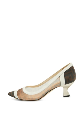 Fendi Pre-Owned Colibri Zucca mesh pumps - White