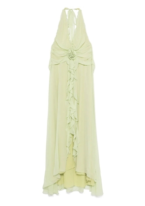 Blumarine floral-appliqué maxi dress - Green