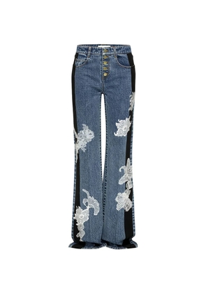 Hellessy Zion lace-patchwork jeans - Blue
