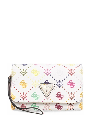 GUESS USA Silia monogram-print logo-plaque wallet - White