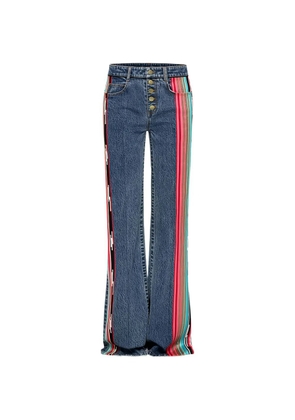Hellessy Omar striped-trim straight-leg jeans - Blue