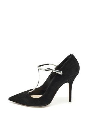 Christian Dior Pre-Owned Coquette T-strap bow-detail leather heeled pumps - Black